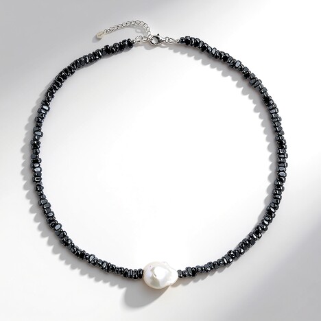 Collier en argent et Perle blanche de culture d'eau douce