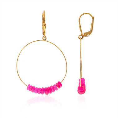 Äthiopischer Pinkfarbener Opal-Silberohrringe (Maigold Kreativ)