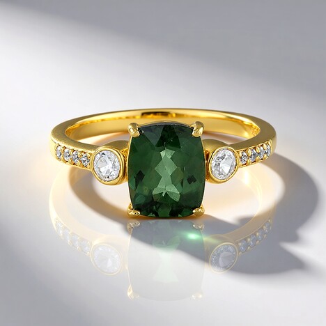 Anello in argento con Apatite Cromo