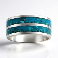 Anello in argento con Turchese Kingman Mohave Blu (Jones Lee)
