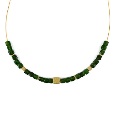 Collier en argent et Diopside de Russie