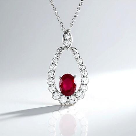 Collana in argento con Rubino del Madagascar (de Melo)