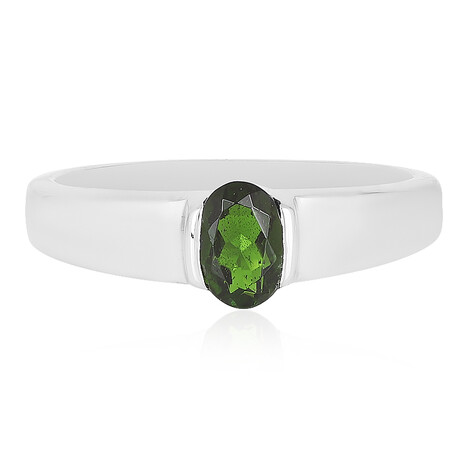 Anello in argento con Diopside Russo