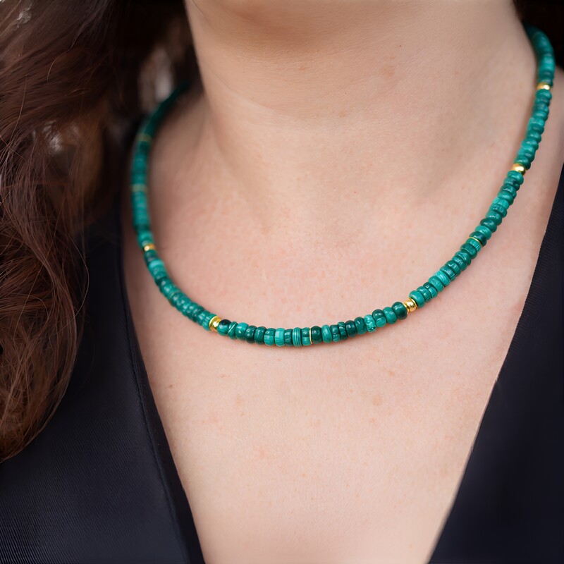 Collar en plata con Malaquita