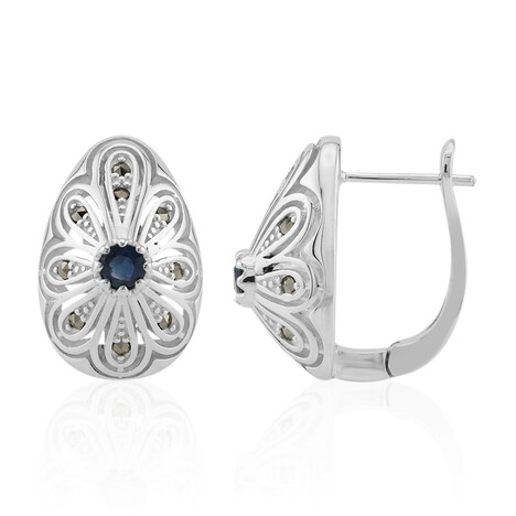 Pendientes en plata con Zafiro azul (Annette classic)