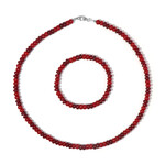 Set en plata con Cuarzo rojo