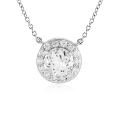 Zilveren halsketting met een witte topaas