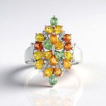 Anello in argento con Zaffiro Fancy