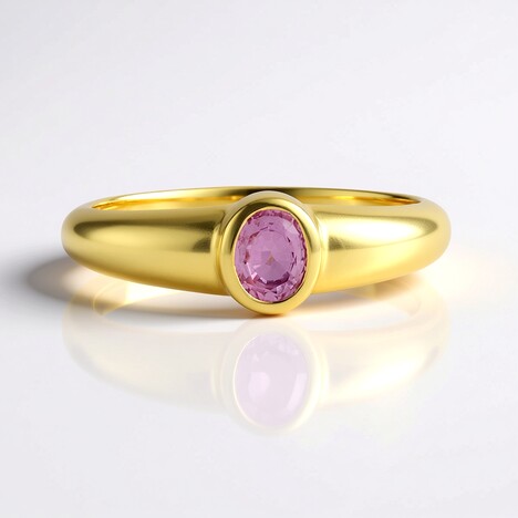 Anello in argento con Zaffiro Ceylon Rosa