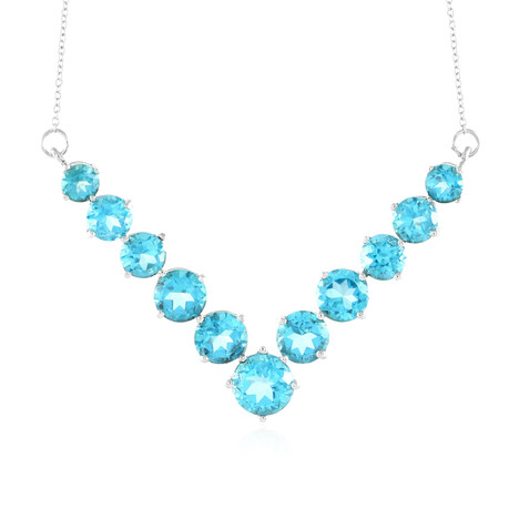 Paraiba Color Topaz Silver Necklace