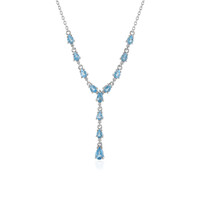 Collier en argent et Topaze bleu Suisse