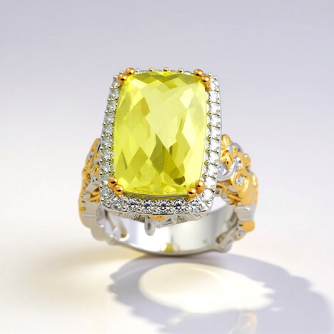 Anello in argento con Quarzo Ouro Verde (Gems en Vogue)