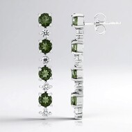 Boucles d'oreilles en argent et Moldavite