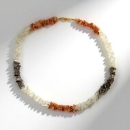Collar en plata con Piedra de luna naranja