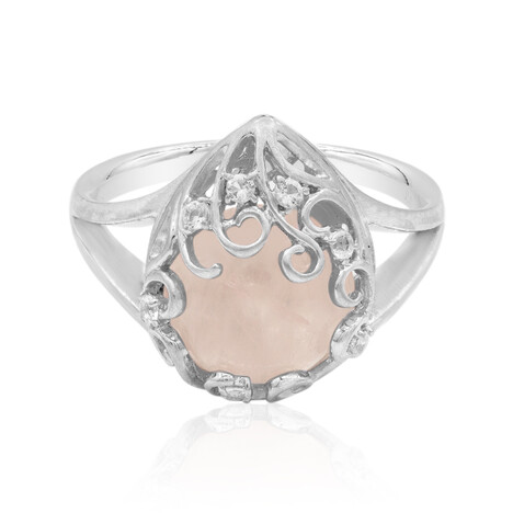Rosenquarz-Silberring