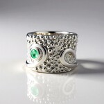 Anello in argento con Smeraldo Colombiano