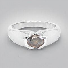 Bague en argent et Zircon cannelle