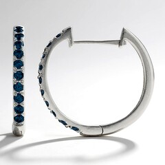 Orecchini in argento con Diamante Blu