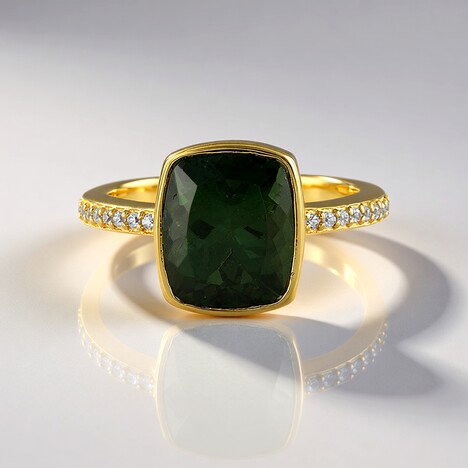 Anello in argento con Apatite Cromo