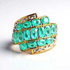 Anello in argento con Fluoroapatite Verde