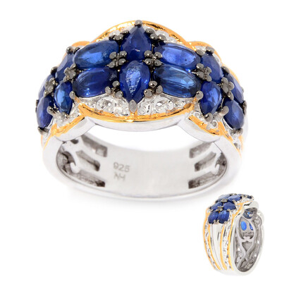 Zilveren ring met blauwe saffieren (Gems en Vogue)