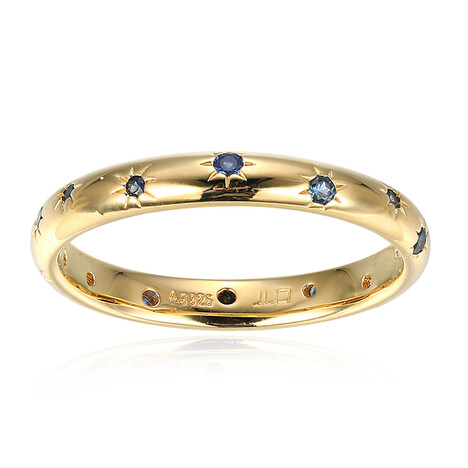 Blauer Saphir-Silberring