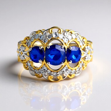 Anello in argento con Spinello Cobalto (Gems en Vogue)
