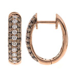 Gouden oorbellen met SI2 Bruine Diamanten