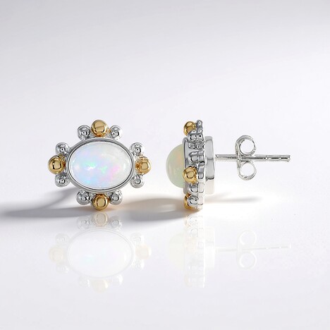 Orecchini in argento con Opale di Welo (Granulieren)