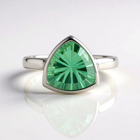Anello in argento con Fluorite Verde