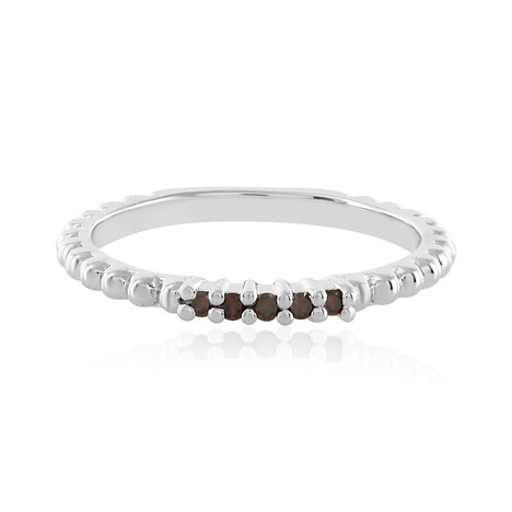 I2 Red Diamond Silver Ring