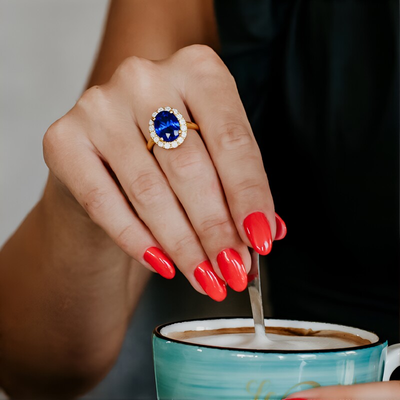 Gouden ring met een AAA tanzaniet (CIRARI)
