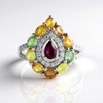Anello in argento con Rodolite