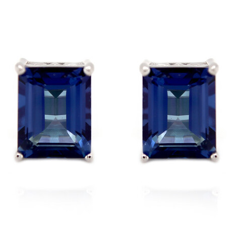 Königsblauer Topas-Silberohrringe
