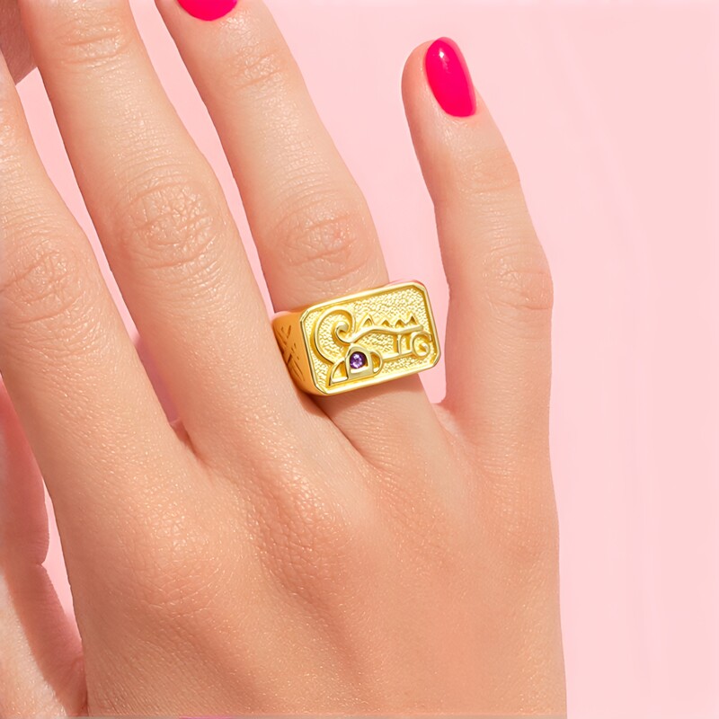 Anillo en plata con Amatista