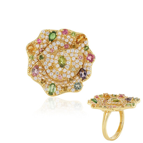 Fancy Tourmaline Silver Ring