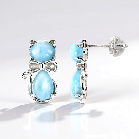 Orecchini in argento con Larimar