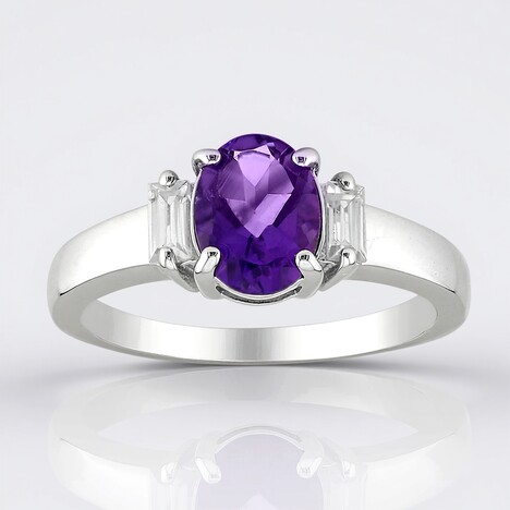Anello in argento con Ametista Zambiana
