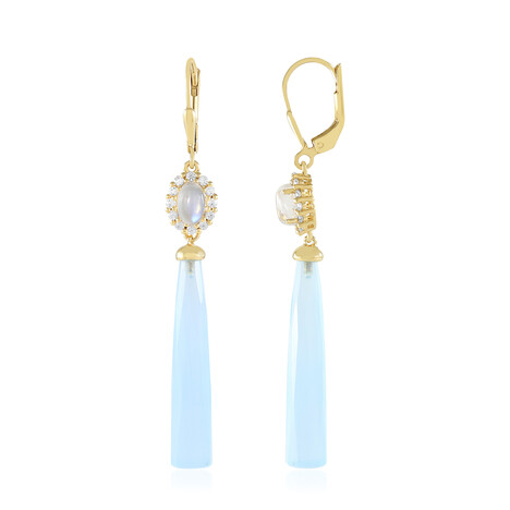 Orecchini in argento con Calcedonio Blu (KM by Juwelo)