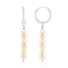 Pendientes en plata con Perla blanca Freshwater