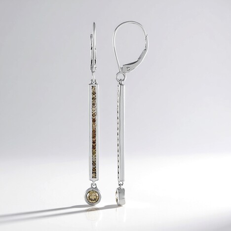 Orecchini in oro con Diamante Champagne I2 (KM by Juwelo)