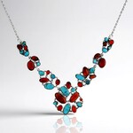 Collana in argento con Ostrica Spinosa Rossa (Jones Lee)