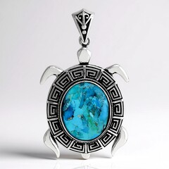 Ciondolo in argento con Turchese Kingman Mohave Blu (Jones Lee)