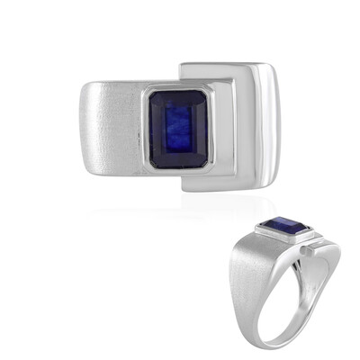 Bague en argent et Saphir bleu de Madagascar (de Melo)