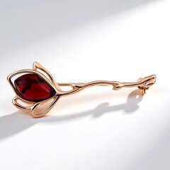 Spilla in argento con Ambra Baltica color Ciliegia
