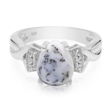 Zilveren ring met een dendrieten agaat