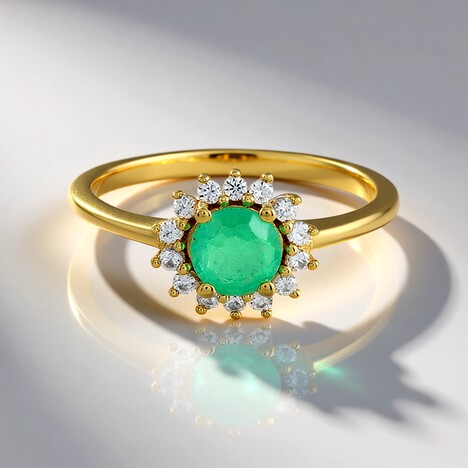 Anello in argento con Smeraldo Russo
