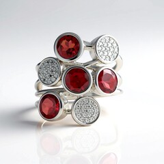 Anello in argento con Granato Mozambico (de Melo)