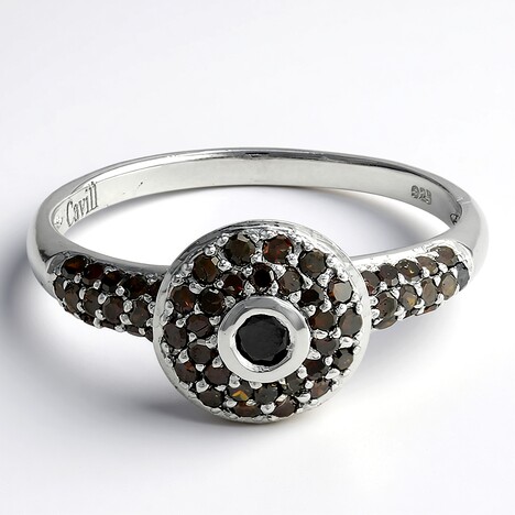 Anello placcato in platino con Diamante Fancy
