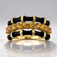 Zilveren ring met citrienstenen (TPC)